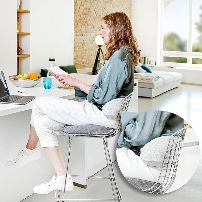 Technogel 2IN1 Travel Neck Pillow with Gel I Chin, & Lumbar Support I Premium Memory Foam & Patented Gel I Airplane Train Work Flight Office Car Home Pillow I Super-Soft I Lightweight I Washable