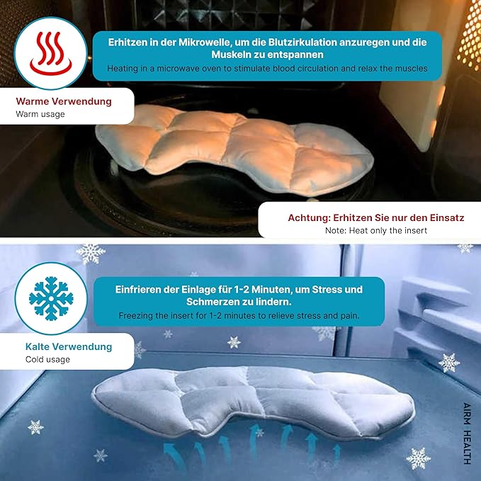 Weighted Sleep Mask with Removable Cooling and Warming Inserts – Soft Velour Eye Mask for Relaxation, Light Blocking & Travel (Gray)