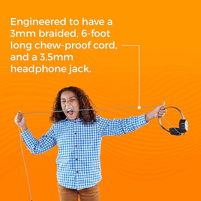 Gumdrop DropTech B1 On-Ear Headphone. Designed for K-12 Students, Teachers and Classrooms – Drop Tested, Rugged and Reliable for an Enhanced Educational Learning Experience. Color – Black