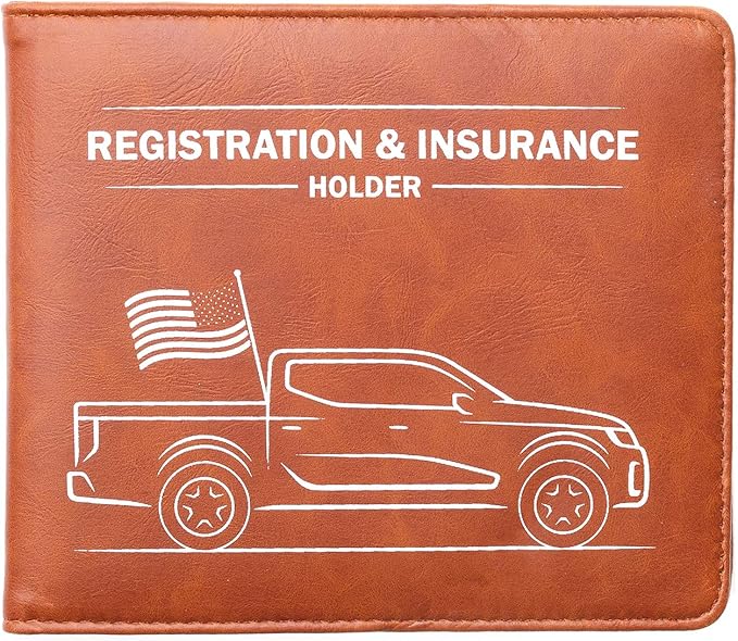 CANOPUS Car Registration and Insurance Holder with Magnetic Closure, Car Document Holder, Vehicle Glove Box Organizer, Wallet for Auto, Motorcycle, Truck and More, 1 Pack with EZ Pass Strip, Truck