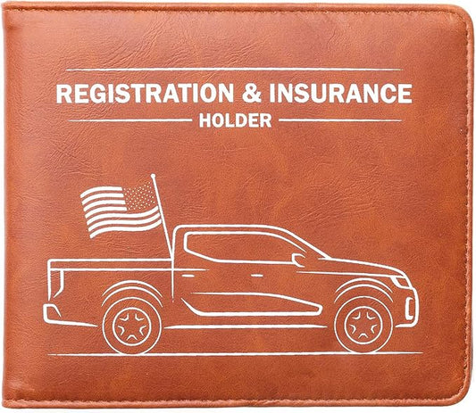 CANOPUS Car Registration and Insurance Holder with Magnetic Closure, Car Document Holder, Vehicle Glove Box Organizer, Wallet for Auto, Motorcycle, Truck and More, 1 Pack with EZ Pass Strip, Truck