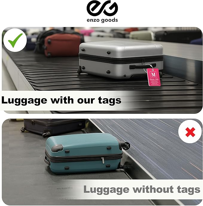 Personalized Luggage Tag | Custom Luggage Tags for Suitcases | Kids Backpack Tag | 10 Color Options & Choose Font, Font Color