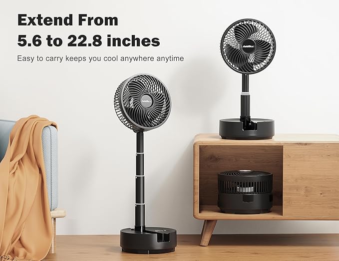 20000mAh Battery Operated Fan, Rechargeable Portable Fan, 112H Run, 9 Speeds Oscillating with Remote, Battery Powered with Timer & Light for Travel Cruise Essentials RV Outdoor Power Outage