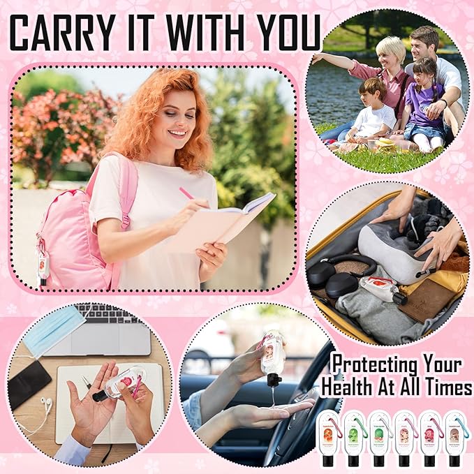 24 Pack Scented Hand Sanitizers Keychain Gift Bulk Travel Size White Hand Sanitizer Gel for Christmas Wedding Party Favors Treat Goodie Bag Stuffer Coworker Nurse Birthday Gifts