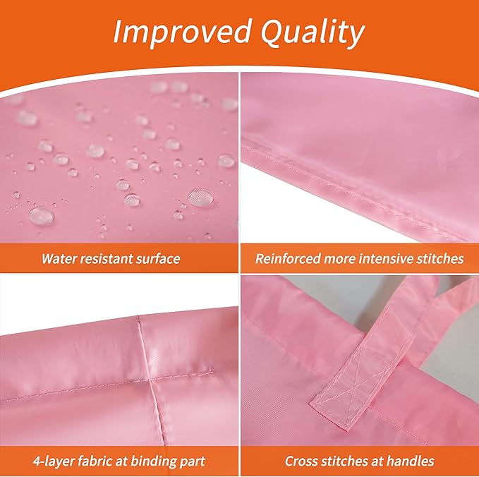 Polecasa Small Heavy Duty Laundry Bag with 130gsm Tear Resistant Fabric and Handles, Easy to Carry Durable Dirty Clothes Drawstring Bag, Perfect for College Dorm, Travel 21”x24”, Pink