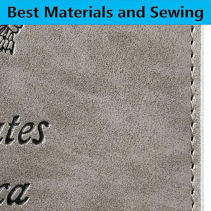 Passport Holder Cover Wallet RFID Blocking Leather Card Case Travel Accessories for Women Men (Grey)