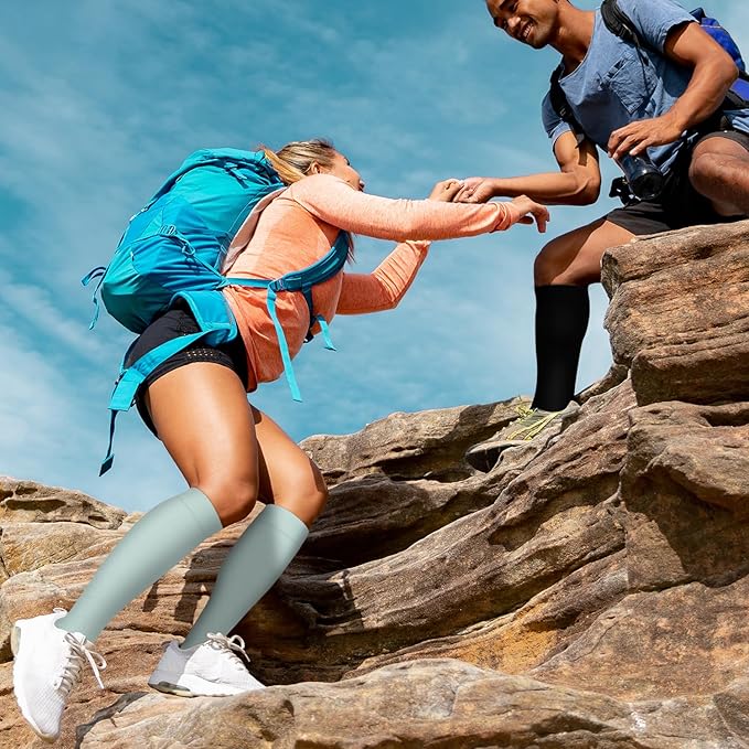 Copper Compression Socks for Women and Men(6 Pairs)-Best Support for Running, Athletic, Nursing, Travel