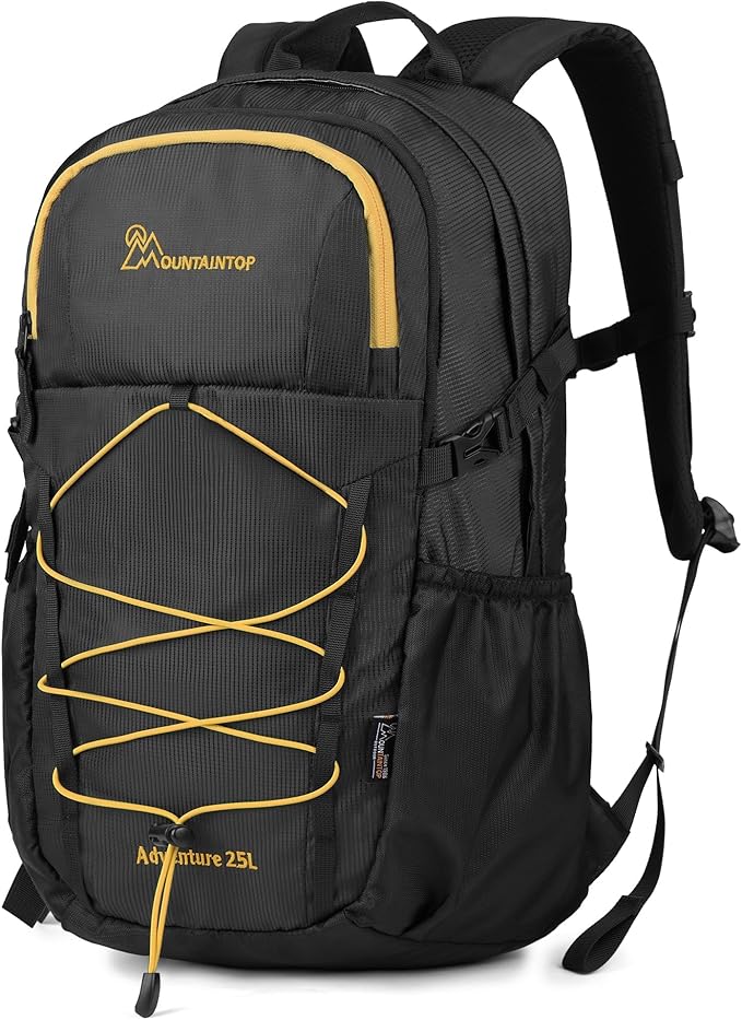 MOUNTAINTOP Hiking Backpack,25 Camping Backpack, Men Women Hiking Daypack Lightweight Travel Backpack for Climbing(Black)