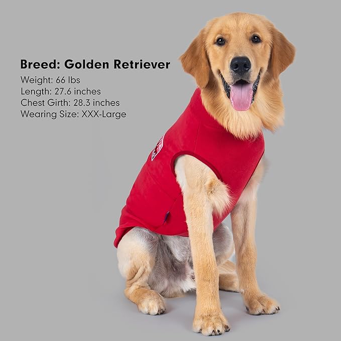 cyeollo Fleece Dog Christmas Sweater, Soft Stretchy Fleece Dog Jacket Pullover Turtleneck Dogs Vest Lightweight Coat Warm Winter Pet Clothes Boy Girl, Red XXL