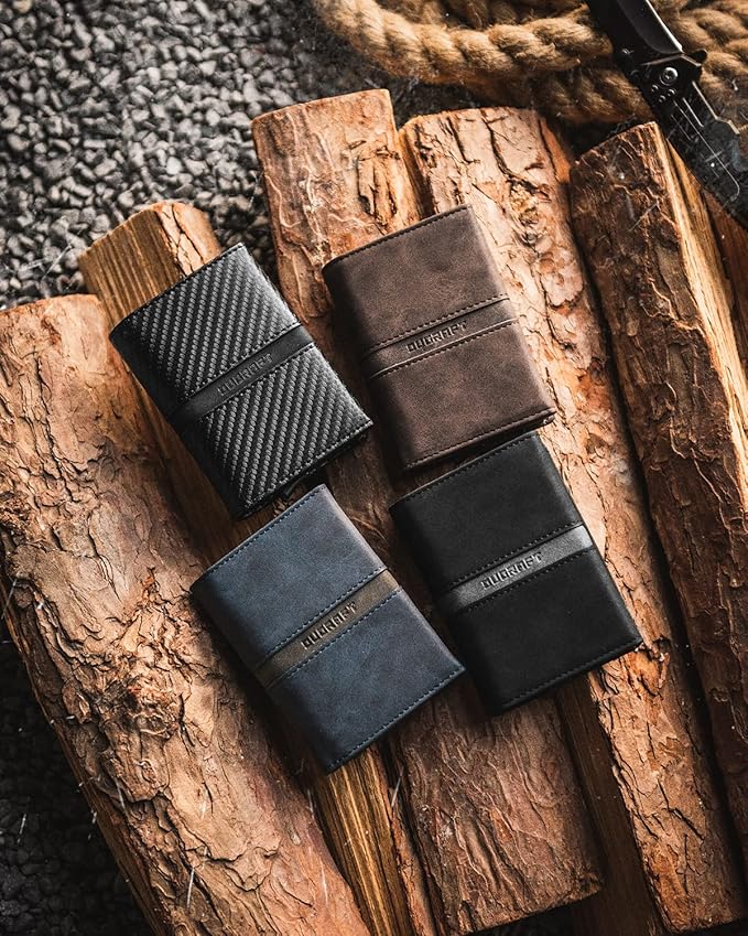 DUGRAFT Mens Wallet for Max.11 Cards with Pop Up Credit Card Ejector Case RFID Blocking, Bills/Cash Compartment and ID Window, Giftbox Packed, Brown