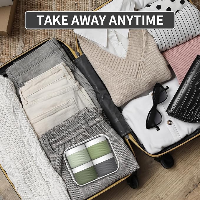 ME.FAN Travel Containers for Toiletries, TSA Approved 2 oz Silicone Cream Jars, Leak-proof Journey Containers, Trip Accessories with Lid for Cosmetic Face Hand Body Cream 4 Pack White Lid Desert Sage