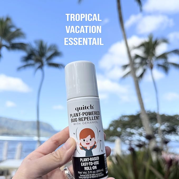 Quitch Mosquito Bug Repellent Roll On, Bug Spray for Kids Insect Repellent Travel Size, DEET-Free Vacation Essentials Travel Bug Spray, Natural Bug Repellent Wipes Alternative for People, Citronella