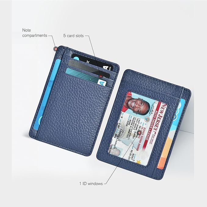 Oak Leathers Leather Slim Minimalist Wallet for Men & Women RFID Front Pocket Leather Card Holder Wallets