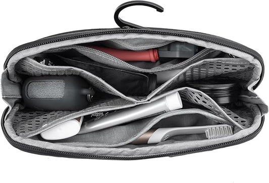 Peak Design Small Wash Pouch, Black, Weatherproof Travel Toiletry Bag, Upright or Hanging Toiletry Kit with Pockets, Magnetic Toothbrush Pocket, Wide UltraZip Opening, Toiletry Bag for Men and Women