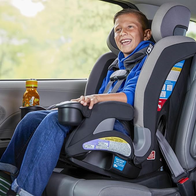 Safety 1st EverSlim 4-in-1 Convertible Car Seat, SecureTech Chest Clip, Ultra-Slim, 4-Mode Infant to Booster, Baby Car Seat, 5-100 lbs, Memory Foam, Office Space