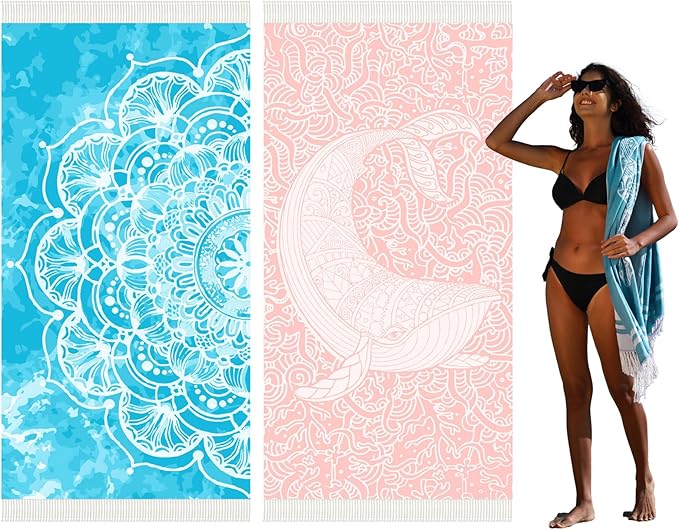 Thin Turkish Beach Towel Lightweight Quick Dry Absorbent Cotton Bathroom Bath Pool Swim Towels Extra Large Oversized Sand Free Beach Accessories Essentials Cloud Gifts for Adult