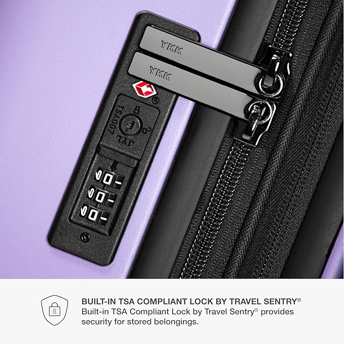 Traveler's Choice Markham Hardside Expandable Luggage with Double Spinner Wheels, Carry-On 21-Inch Suitcase, Purple