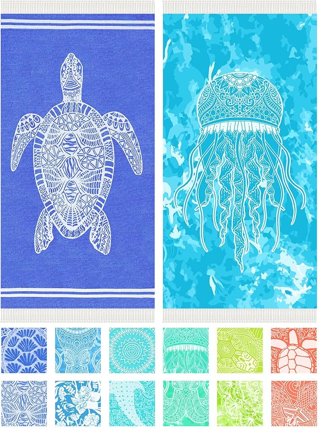 Thin Turkish Beach Towel Lightweight Soft Cotton Extra Large XL Oversized Sand Free Sandproof Absorbent Quick Dry Towels Cloud Bath Pool Travel Compact Essentials Accessories for Adult Gifts