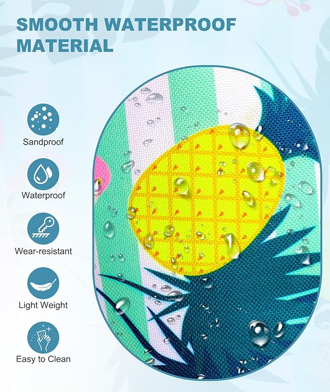 Extra Large Beach Bag Waterproof Beach Totes Bags for Women, Lightweight Foldable Pool Bag with Zipper Wet Compartment