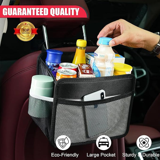 Car Back Seat Organizer and Storage Bag, Premium 1680D Oxford Cloth Collapsible Universal Hanging Car Seat Back Organizer for Kids & Adults