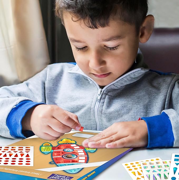 Imagimake Mirror Mosaic Space Theme Kids Art Set | DIY Craft Kit with Foil Stickers | Birthday Gift for Boys and Girls Ages 3-8 | Travel Toys | Crafts for Kids Ages 4-8