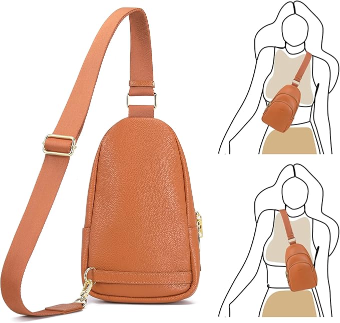 INICAT Crossbody Sling Bags Fanny Packs Valentine's Day Gifts Vegan Leather Travel Vacation Essentials Purses Women
