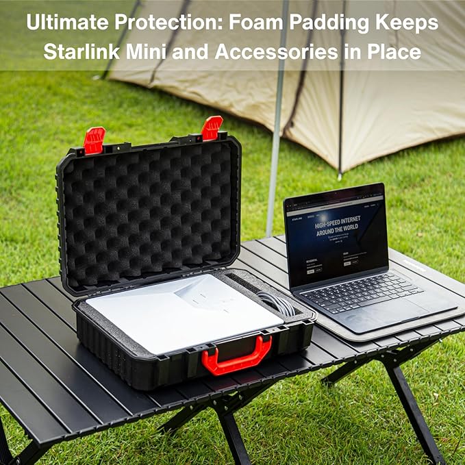 Storage Case for Starlink Mini, Protective Hard Case with EVA Padding for Starlink Mini, Router, Cables & Accessories, Portable, Durable and Lightweight
