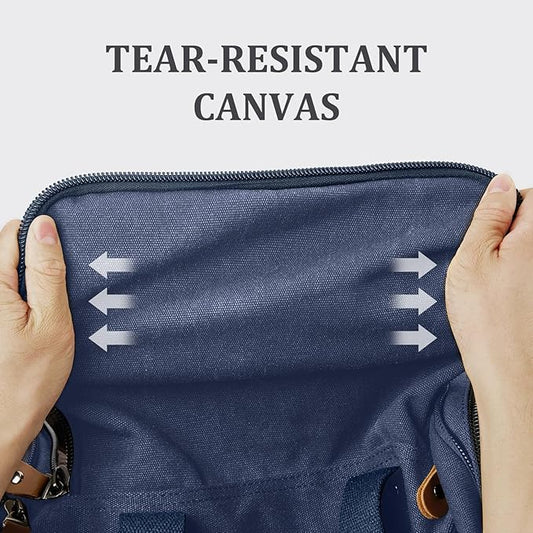 Gonex Canvas Duffle Bag 60L Travel Duffel Overnight Weekend Bag with Shoe Compartment (Blue)