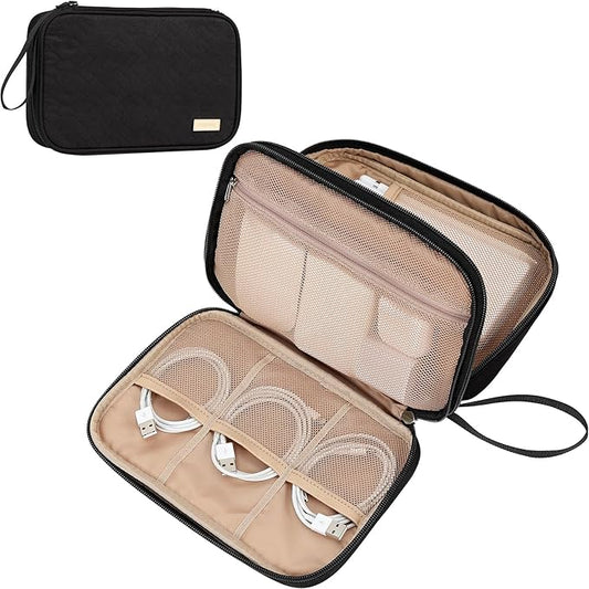 NISHEL Travel Cord Organizer Case, Large, black