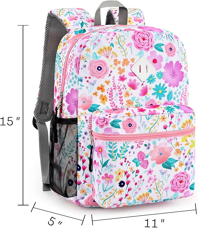 STEAMEDBUN Kids Backpack for Girls, Flower Kindergarten Backpack for Toddler Girls Age 3-8