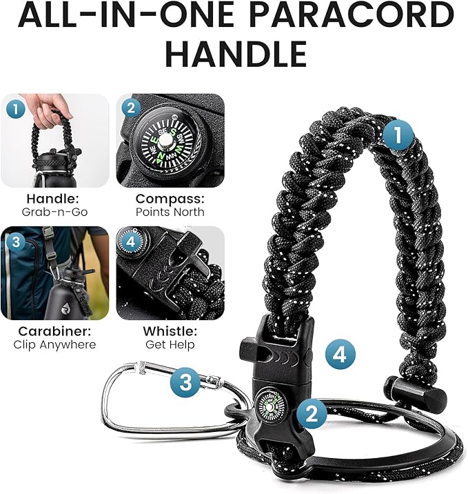 128oz Insulated Water Bottle, Triple Wall Vacuum Stainless Steel Water Bottles - Keeps Cold 48H, Reusable One Gallon Flask Jug for Gym, Sports, Camping, Hiking,Travel, Starry Sky-Black