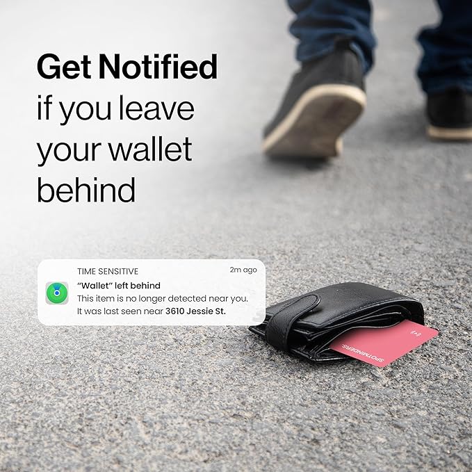 SPOTMINDERS Apple MFi Certified Wallet Tracker for Valentines Day Gifts for Women (iOS Only) Works with Apple Find My IP68 Rechargeable Tracking Card 0.07in Slim iPhone Item Finder for Luggage, Purse