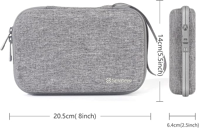 Smatree Hard Case for Apple Magic Mouse, Magsafe Charger, AC Adapter, USB Cable, Pencil, Electronic Accessories Storage Case for Macbook, Small Bag - Grey