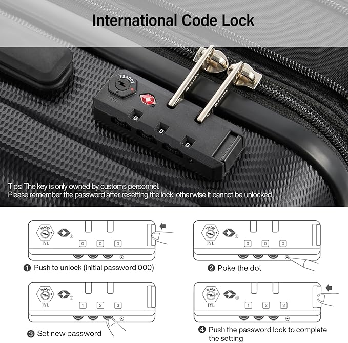 Hanke Expandable Hardshell Luggage Sets 2 Piece Extra Large Suitcases with Lock,28 Inch Luggage with Spinner Wheels, Travel Suitcase for Women Men 20 29Inch,Jet Black