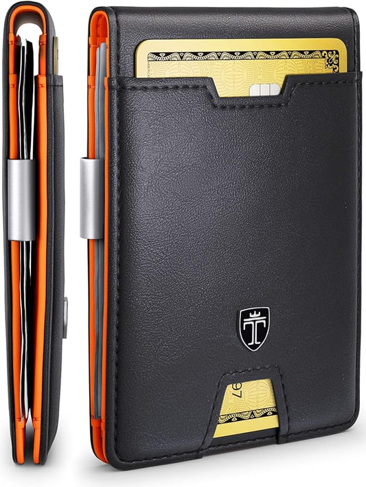 TRAVANDO Mens Wallet with Money Clip AUSTIN RFID Blocking Bifold Credit Card Holder for Men with Gift Box