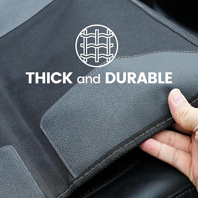 PIDO Car Seat Protector, 2 Pack Seat Protector Under Baby Car Seat with Thick Padding and Non-Slip Back, Waterproof Carseat Protection Cover Pad for Vehicle Leather Upholstery, Black
