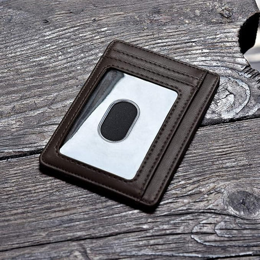 Buffway Slim Minimalist Front Pocket RFID Blocking Leather Wallets for Men and Women - Sand Chocolate