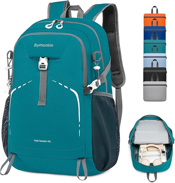 35L Lightweight Packable Backpack – Durable Foldable Daypack for Travel, Hiking, and Gym (Green)