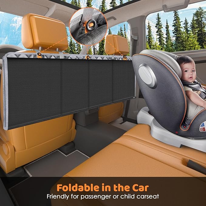 URPOWER Dog Car Seat Cover for Back Seat, Waterproof Hard Bottom Dog Car Hammock with Mesh Window & Side Flap, Pet Backseat Protector for Car, SUV, Truck