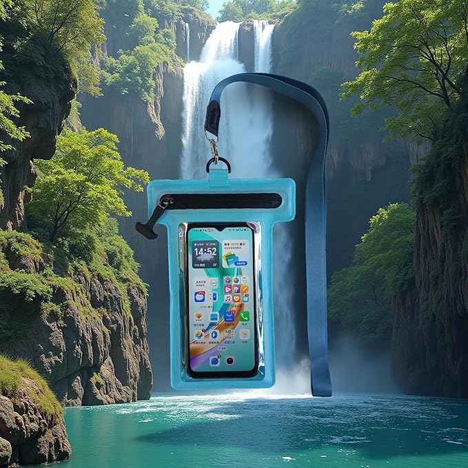 Waterproof Phone Pouch, Waterproof Phone Case, for iPhone 17 16 15 14 Pro Max，IPX8 Waterproof Rating, airtight Zipper Seal