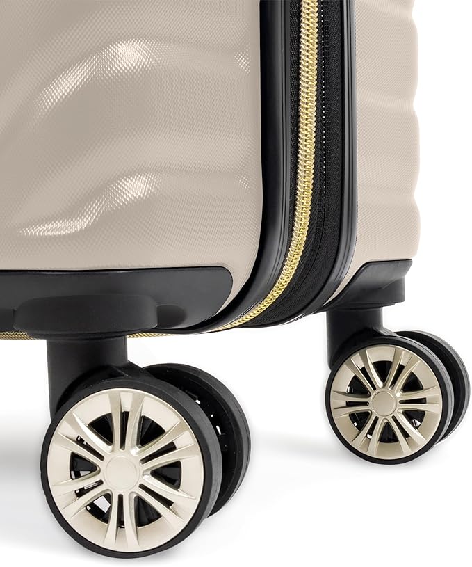 Kenneth Cole REACTION Madison Square Lightweight Hardside Chevron Expandable Spinner Luggage, Taupe, 24-Inch Checked