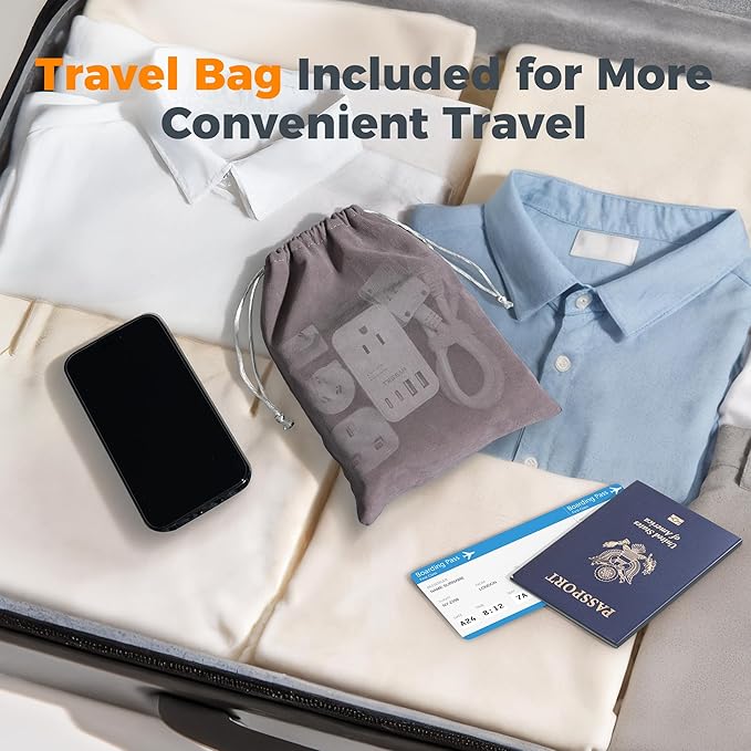 TESSAN 220 to 110 Voltage Converter US to Europe, International Travel Power Adapter with 4 USB Ports(2 USB C), 2 AC and EU/UK/AU Plug Universal Power Converter Adapter Combo, Step Down Transformer