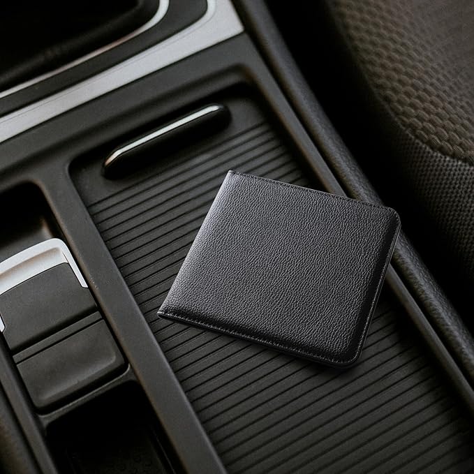 CoBak Car Registration and Insurance Holder - Men and Women Small Lightweight Vehicle Glove Box Car Organizer, Auto Truck Comparment Accessories Case for Essential Document, Driver License (Black)