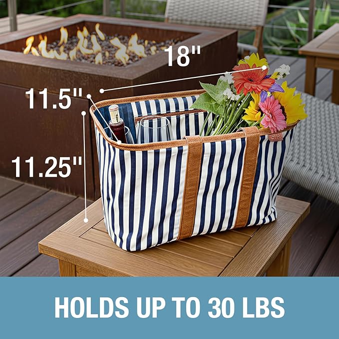 CleverMade EcoBasket Reusable Grocery Tote - Collapsible Storage Shopping Organizer - Heavy Duty Utility Bag Home