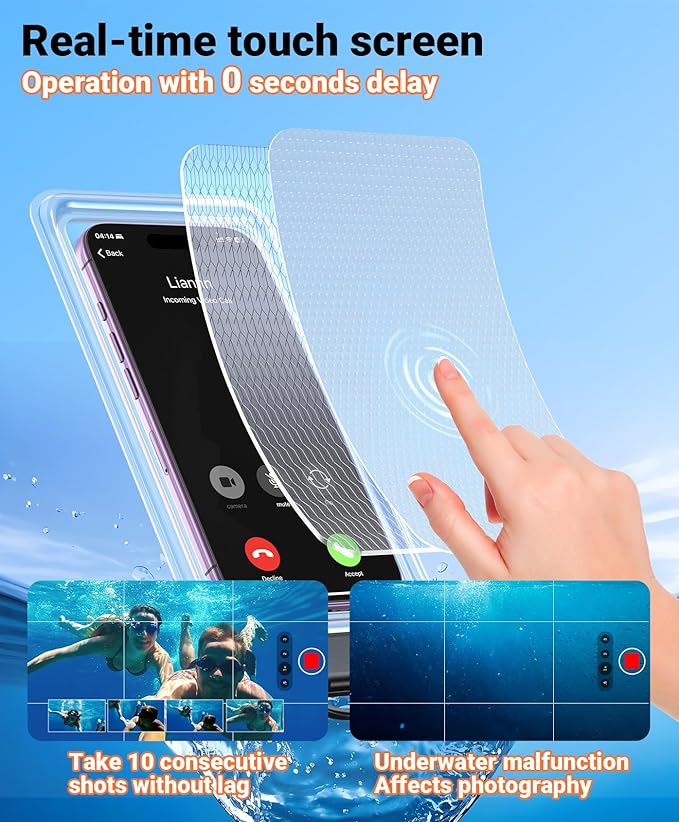 【2 Pack】Coolpow Waterproof Phone Pouch【Easy Lock & Heavy Duty】IPX8 Water Proof Cell Phone Dry Bag for Beach Vacation Waterproof Phone Case With Lanyard Protector for iPhone 17 Samsung All 4-7" Phone