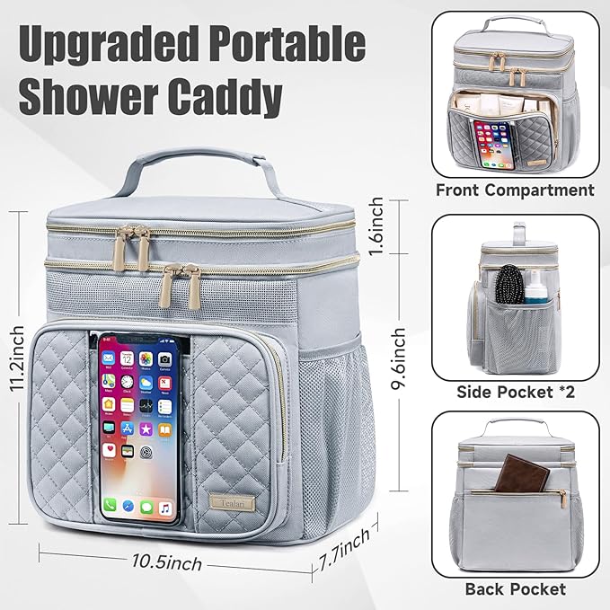 Large Toiletry Bag for Women Men,Bathroom Bag,Water Resistant Portable Shower Caddy for College Dorm,Hanging Toiletry Bags for Traveling,Gym Camping Cruise Ship Travel Essentials Shower Bag