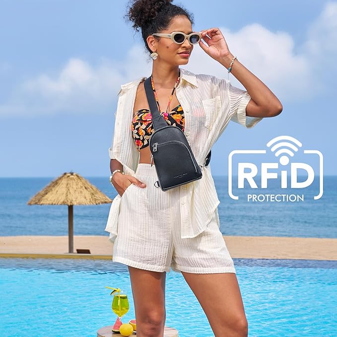 INICAT RFID Blocking Sling Bag Anti Theft Crossbody Bags Women Valentine's Day Gifts Travel Purses Vegan Leather