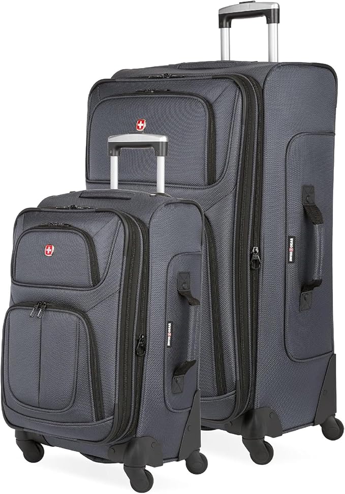 SwissGear Sion Softside Expandable Luggage, Dark Grey, 2-Piece Set (21/29)