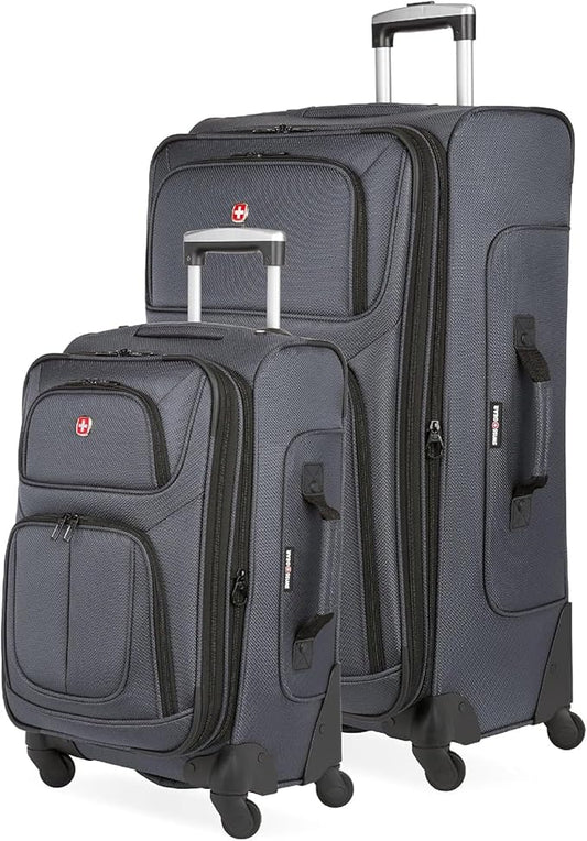 SwissGear Sion Softside Expandable Luggage, Dark Grey, 2-Piece Set (21/29)