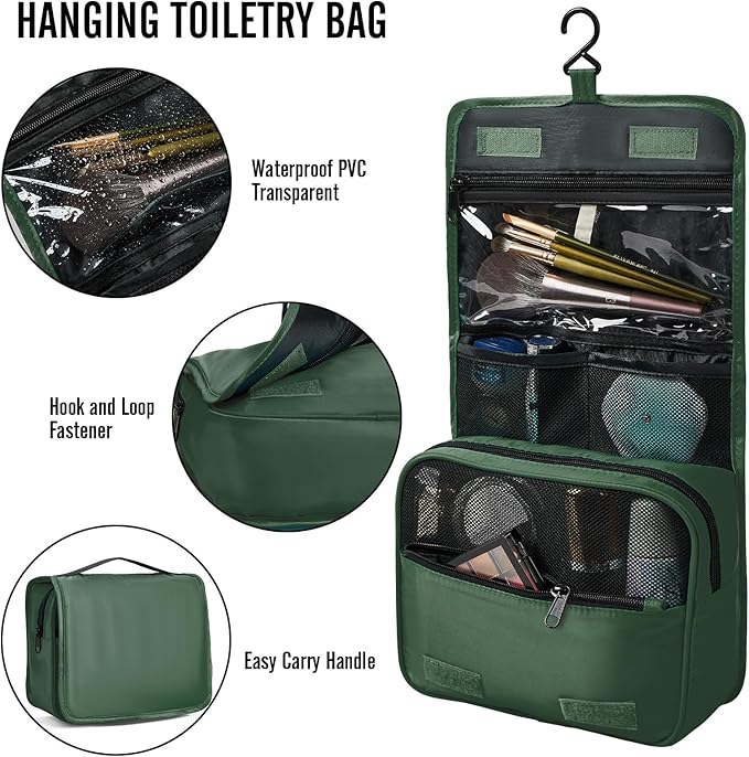 Veken 8 Set Packing Cubes for Travel Essentials, Suitcase Organizer Bags in 4 Sizes, Carry-On Luggage Accessories with Large Laundry & Hanging Toiletry Bag, Must-Have for Airplane, Road Trip & Camping